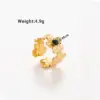 Wholesale Jewelry IG Style Retro French Style Flower 304 Stainless Steel Open Rings