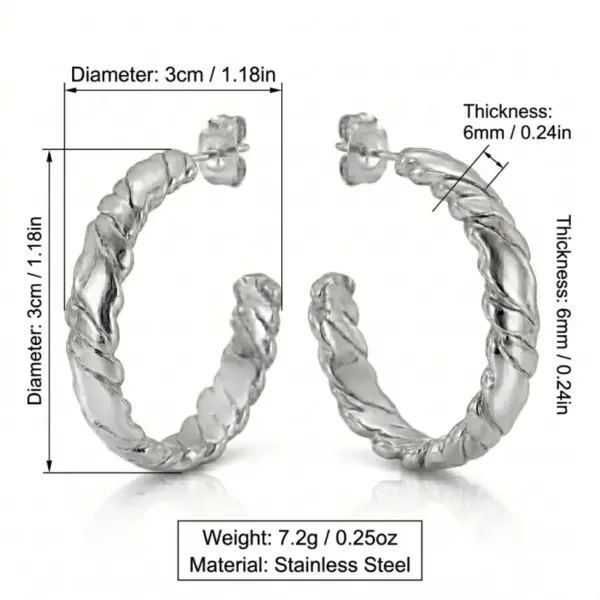 Wholesale Round Hypoallergenic Earrings For Women In 18K Real Gold Plated 304 Stainless Steel With 0.05µm-0.08µm Electroplated Coating