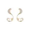 Wholesale Irregular Stud Earrings For Women Featuring 925 Sterling Silver Ear Pins With Electroplated Copper And Artificial Pearl Inlay
