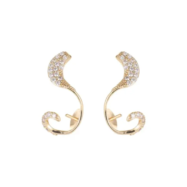 Wholesale Irregular Stud Earrings For Women Featuring 925 Sterling Silver Ear Pins With Electroplated Copper And Artificial Pearl Inlay