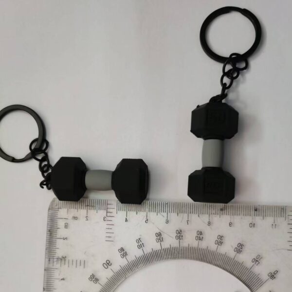 oly-476031f3638c8207006e95b8515081d2 Wholesale Dumbbell barbell key chain PVC soft rubber fitness equipment pendant sports pendant factory direct sales