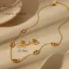 Wholesale Jewelry Casual Simple Style Pig Nose Solid Color 304 Stainless Steel 18K Gold Plated Bracelets Jewelry Set