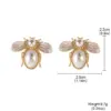 Wholesale Hypoallergenic Bee Stud Earrings For Women With KC Golden Plated Copper And Acrylic Inlay Featuring UV Plating