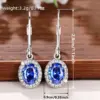 Wholesale Geometric Drop Earrings For Women With Claw Setting, White K Plated Copper, Water Plating And Zircon Inlay