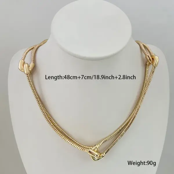 Wholesale U Shape Necklace For Unisex, Waterproof Non Tarnish Brass With 18K Gold Plated PVD Coated Finish And Twisted Rope Chain