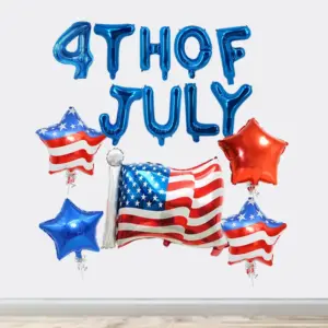 Wholesale 18inch Aluminum Foil Balloon Star Shape Celebration Decoration Party American Independence Day Outdoor Indoor Activities