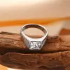 Wholesale Geometric Women’s Rings In 304 Stainless Steel With Waterproof Non Tarnish PVD Coated White K Plated Finish And Zircon Inlay