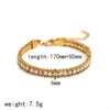 Wholesale Niche High-end Jewelry 18K Gold Plated 304 Stainless Steel Vacuum Electroplated Rhinestone Geometric Heart Zircon Waterproof Non-fading Bracelet For Women