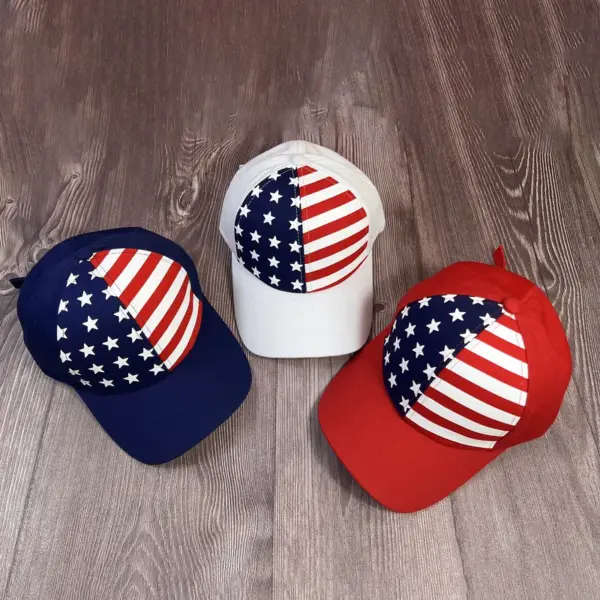 Wholesale Original Design American Flag Baseball Cap With Curved Brim, Breathable Cotton Material Featuring Printing Craft
