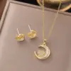 Wholesale Love Jewelry Set For Women Featuring Inlay Artificial Rhinestones With 18K Real Gold Plated Copper And Water Plating On Cable Chain