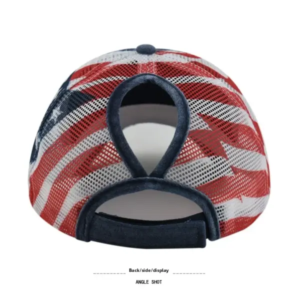 Wholesale American Flag Casual Baseball Cap With Curved Brim, Breathable Cotton Material Featuring Star Design