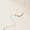Wholesale 304 Stainless Steel Y Word PVD Coated 18K Real Gold Plated Basic Simple Style Micro Super Whisper Thin Chain Safety Clasp Closure Y-Necklace Necklace