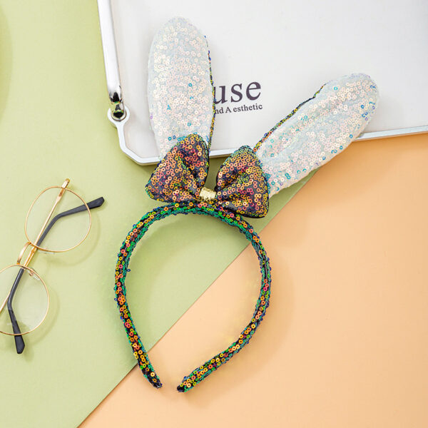 Wholesale Magic Sequins Rabbit Ears Cute Sweet Hair Band Hair Accessories Korean Cartoon Children's Day Performance Headwear