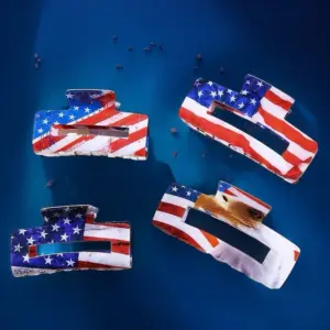 Wholesale Halloween Hair Accessories American Flag Shark Clip Casual Tail Hair Clip Acrylic Material All Seasons Modern Ladies Applicable