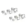 Wholesale 925 Sterling Silver Hoop Earrings Unisex Simple Modern Hip-Hop Style Full Zircon Earrings Men Women Fashion Jewelry