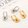 Wholesale Sweet Cool Minimalist Style 18K Gold Plated 304 Stainless Steel Vacuum Electroplated (In Furnace) Hollow Heart 3D Earrings For Women