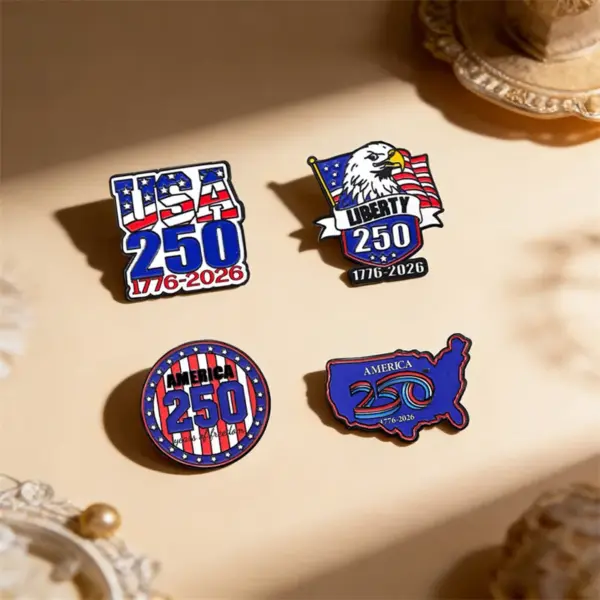 Wholesale United States Cartoon Pinback Badge Metal Pin Featuring Stamping Craft In Multicolor