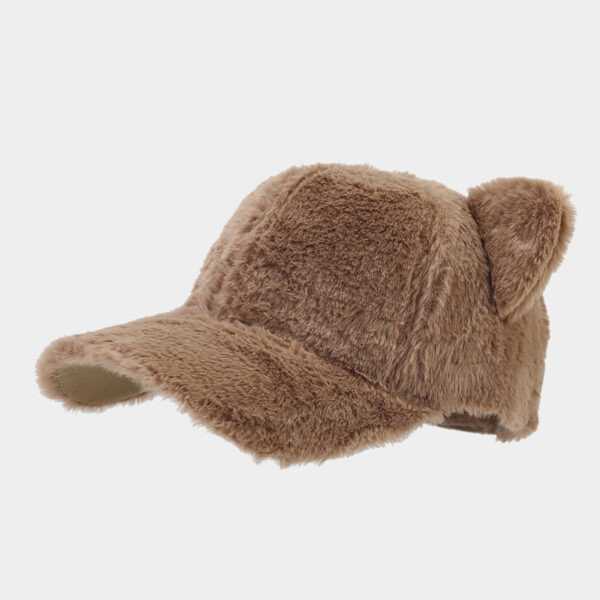 Wholesale Autumn and winter cute cartoon light board cat ears baseball cap girls' college style plush all-match peaked cap fashion