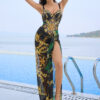 oly-4843fd9257f0412cb808d960efee8e77 Wholesale Style Swimsuit Female Sexy Beautiful Back Printed bikini Blouse Two-Piece Set bikini