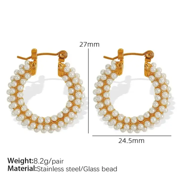 Wholesale PVD Coated Real Gold Plated 18K Gold Round 304 Stainless Steel Retro Waterproof Non Tarnish Earrings