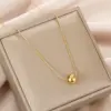 Wholesale PVD Coated Real Gold Plated 18K Gold Solid Color 304 Stainless Steel Simple Style Waterproof Non Tarnish 304 Stainless Steel Necklace
