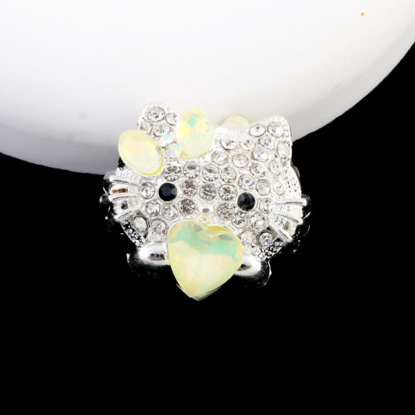 oly-48718f0267d524a9c172cc04f5711110 Wholesale Heavy industry cute cartoon cat drill ball straight hole beads DIY mobile phone chain key chain bag chain accessories