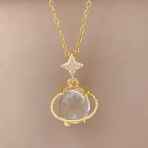 B336 Titanium Steel Chain Copper Micro Inlay Pendant