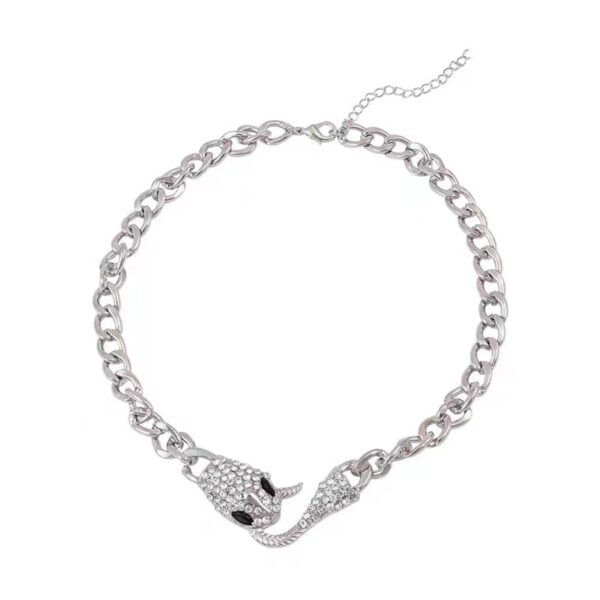 Wholesale Y2K Sexy Snake-Shaped Metal Chain Necklace Clavicle Chain Popular Ins Hip-Hop Cool Accessories for Women