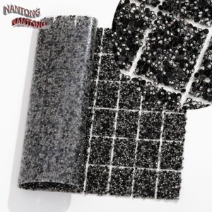 14 gray black / Flat bottom round hot diamond hot melt square adhesive sticker [full piece 24*40cm small square 3*4cm]