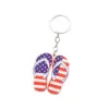 Wholesale 1 Piece Retro American Flag Eagle Wood Unisex Keychain