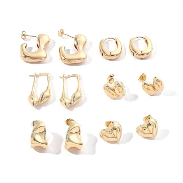 Wholesale 1 Pair Ig Style Geometric Irregular Polishing Plating Copper 18k Gold Plated Earrings Ear Studs