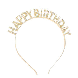 HAPPY BIRTHDAY Golden hairband / Headband Shoulder Strap Set