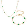 oly-4896da6220365a09498e28ad82a2880c Wholesale Cubic Sugar French Emerald Zircon Necklace Bracelet Jewelry suit Niche Temperament Exquisite Temperament Ladies Accessories