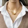 Wholesale Jewelry Basic Ball 304 Stainless Steel 18K Gold Plated Stainless Steel Necklaces