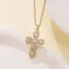 Wholesale Fashionable INS Style Simple Geometric Cross Pendant Necklace Suitable For Women's Daily Wear, Parties, Shopping, Or Dinners