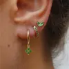oly-48c06fbf1fe5249e8281c8a6bf67e34c Wholesale Electroplating 18K Gold Golden Plated Four Leaf Clover 304 Stainless Steel Elegant Luxurious Drop Earrings
