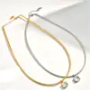 Wholesale Fashion Niche Luxury Diamond-Studded Spring Chain 304 Stainless Steel 18K Gold Plated Necklace