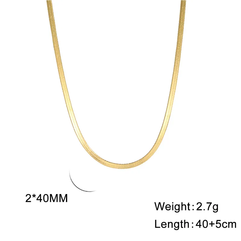 Wholesale Ion Plating (IP) 18K Gold Plated Chain Necklace 304 Stainless Steel IG Style Original Design Basic Waterproof Non Tarnish 304 Stainless Steel Lobster Trigger Clasp Closure Layered Necklaces Sweater Chain Long Necklace - Gold, 2mm Wide, 40 5cm Long