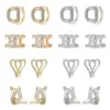 Wholesale Heart Shape Earrings For Women With Copper Ear Pins, 14K Real Gold Plated And Zircon Inlay