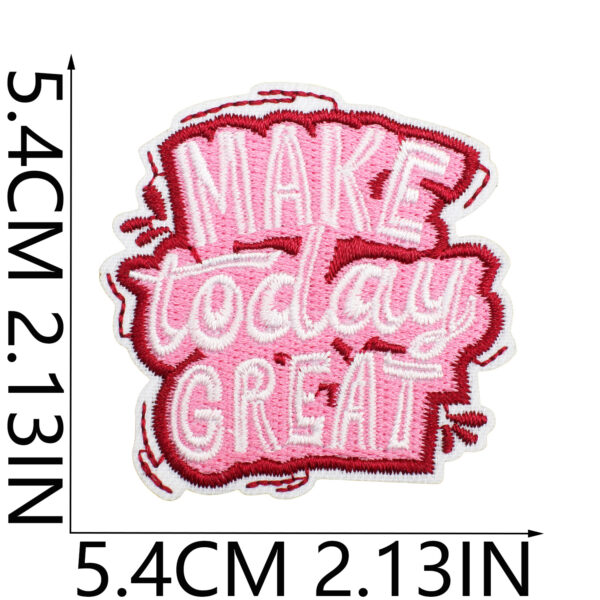 oly-49165edc67a9ed8255b5b029c5c81427 Wholesale Xiaotian Star Inspirational Quotations Embroidered Cloth Patch Clothes Decorative Letter Patch Positive Energy Embroidered Patch Ironing