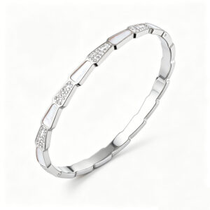 Snake bone with diamond silver