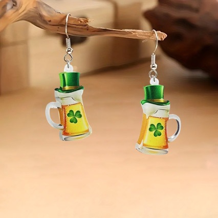 oly-492904f1aff837764dc17cfd070307ba Wholesale San Pachrette Holiday Earrings Green Cute Animal Bow Acrylic Frog Parade Earrings