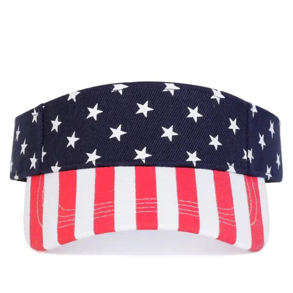 Wholesale American Flag Sport Sun Visor For Women With Curved Brim, Outdoor Use, Made Of Polyester