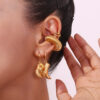 oly-4942f8e283092da62538355fafaad15a Wholesale 18K Cowboy Boots Explosions Earrings Plated Small Gold Personality Hat Earrings Women's Western Stainless Steel Fashion