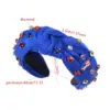 Wholesale Wide-Brimmed American Flag Headband For Women With Diamond-Studded Knot Design, Available In Black, Red, And Blue
