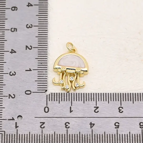Wholesale 1 Pc/Package Copper 18K Gold Plated White Gold Plated Jellyfish American Flag Fish Pendant DIY Jewelry Accessories