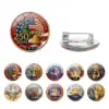 Wholesale United States Pin Featuring Inlay Craftsmanship With Alloy Material And Gem Inlay, Perfect For Independence Day