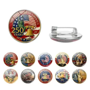 Wholesale United States Pin Featuring Inlay Craftsmanship With Alloy Material And Gem Inlay, Perfect For Independence Day