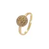 Wholesale Round Open Ring For Women In Copper With 14K Real Gold Electroplated Finish Featuring Zircon Inlay