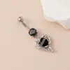Wholesale Bestselling Body Piercing Navel Ring Heart Shape Restrained Dark Punk Style Navel Button Personalized Gothic Belly Stud